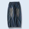 circle silhouette brown fade baggy wide denim pants