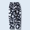 black × white like cow pattern wide pants