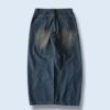 circle silhouette brown fade baggy wide denim pants