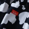 black × white like cow pattern wide pants