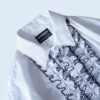 white × black frill shirt