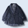 oversized see-through & satin switching easy tailored jacket