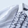 white × black frill shirt