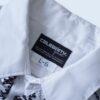 white × black frill shirt
