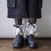 【Remake】White × Twinkle Black Ribbon Loose Socks