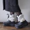 【Remake】White × Twinkle Black Ribbon Loose Socks