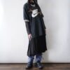 【Remake】Sax Blue × Leather Black Ribbon Loose Socks