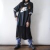 【Remake】Sax Blue × Leather Black Ribbon Loose Socks
