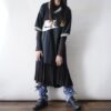 【Remake】Sax Blue × Leather Black Ribbon Loose Socks