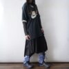 【Remake】Sax Blue × Leather Black Ribbon Loose Socks