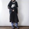 【Remake】Sax Blue × Leather Black Ribbon Loose Socks