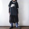 【Remake】Sax Blue × Leather Black Ribbon Loose Socks