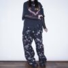"刺繍 × 迷彩" Y2K embroidery damage wide pants