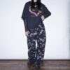 "刺繍 × 迷彩" Y2K embroidery damage wide pants
