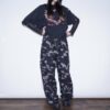 "刺繍 × 迷彩" Y2K embroidery damage wide pants