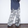 "水墨画 × 迷彩" Y2K spray paint damage wide pants