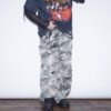 "水墨画 × 迷彩" Y2K spray paint damage wide pants