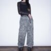 "刺繍 × 迷彩" Y2K embroidery damage wide pants