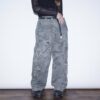 "刺繍 × 迷彩" Y2K embroidery damage wide pants