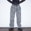 "刺繍 × 迷彩" Y2K embroidery damage wide pants