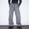 "刺繍 × 迷彩" Y2K embroidery damage wide pants