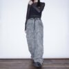 "刺繍 × 迷彩" Y2K embroidery damage wide pants