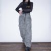 "刺繍 × 迷彩" Y2K embroidery damage wide pants