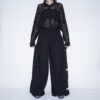 "China x Hakama Pants" multi color × "黒孔雀"