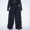 "China x Hakama Pants" multi color × "黒孔雀"