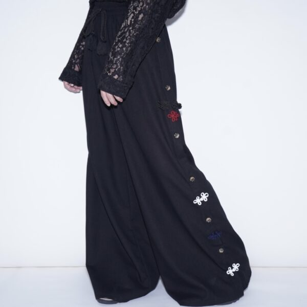"China x Hakama Pants" multi color × "黒孔雀"