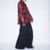 "China x Hakama Pants" red × "黒孔雀"