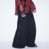 "China x Hakama Pants" red × "黒孔雀"