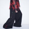 "China x Hakama Pants" red × "黒孔雀"