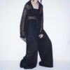 "China x Hakama Pants" green × "黒孔雀"