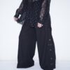 "China x Hakama Pants" green × "黒孔雀"
