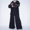 "China x Hakama Pants" green × "黒孔雀"