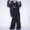"China x Hakama Pants" green × "黒孔雀"