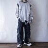 "ANARCHY" oversized white × fade black remake L/S tee