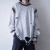 "ANARCHY" oversized white × fade black remake L/S tee