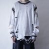 "ANARCHY" oversized white × fade black remake L/S tee