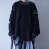 "ANARCHY" oversized black × fade white remake L/S tee