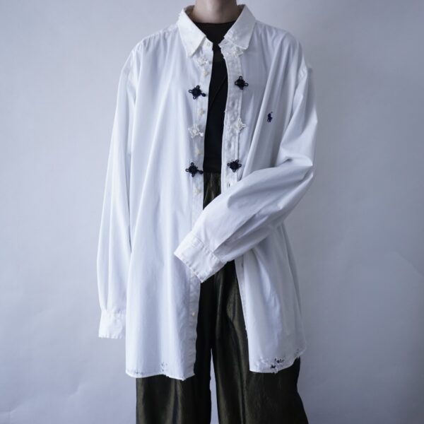 "China × Crush" RalphLauren white × navy shirt