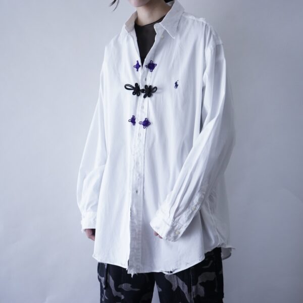 "China × Crush" RalphLauren purple × black shirt