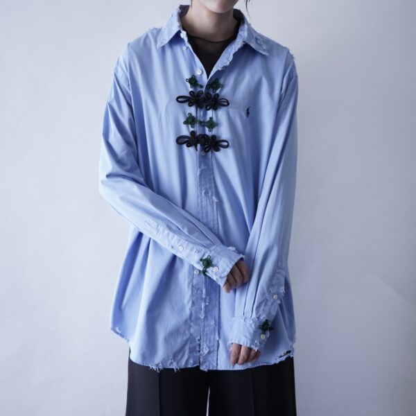 "China × Crush" RalphLauren light blue shirt