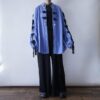 "China × Lace-up" RalphLauren silver × black shirt