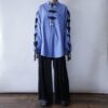 "China × Lace-up" RalphLauren silver × black shirt