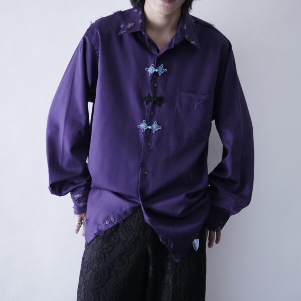 "China × Crush" RalphLauren purple × black shirt