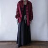 "China × Lace-up" glossy burgundy shirt