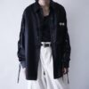"China × Lace-up" glossy black shirt
