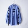 "China × Lace-up" RalphLauren silver × black shirt